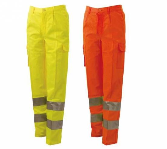 PANTALONE A.V. ARANCIO C/BANDE MULTITASCHE