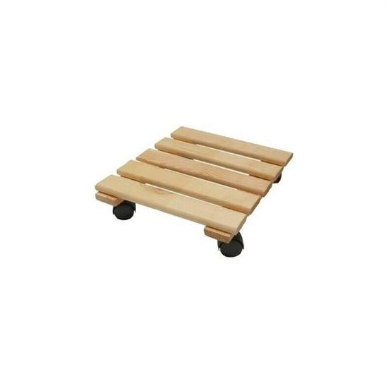 PEDANA SOTTOVASO IN LEGNO C/RUOTE CM 30X30