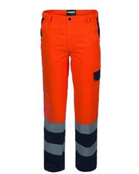 PANTALONE ESTIVO ARANCIO/BLU CON BANDE