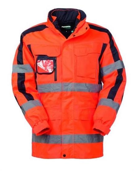 PARKA CON INTERNO STACCABILE FRESNEL ARANCIO/BLU CON BANDE