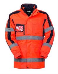 PARKA CON INTERNO STACCABILE FRESNEL ARANCIO/BLU CON BANDE