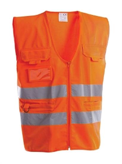 GILET AV ARANCIO C/BANDE