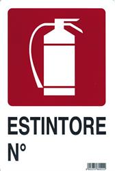 CARTELLO ESTINTORE N. IN PVC CM. 20X30