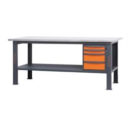 BANCO DA LAVORO PIANO RIVESTITO IN ACCIAIO C58BC-X2,1 4C