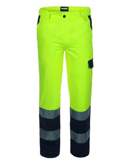 PANTALONE ESTIVO GIALLO/BLU C/BANDE