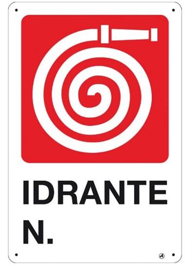 CARTELLO IDRANTE N. PVC 20X30 CM