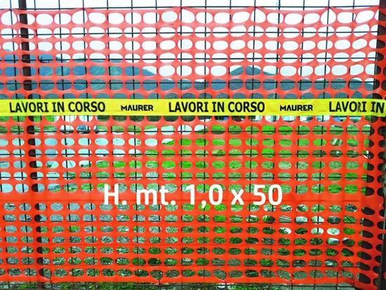 RETE SEGNALETICA PER CANTIERE MT 50 H 100