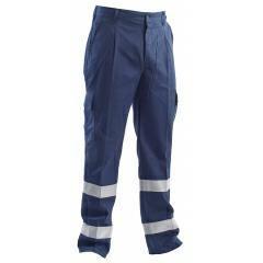 PANTALONE BLU FUSTAGNO C/BANDA RINF.GRIG. COT.100% MASSAUA