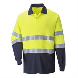POLO MANICA LUNGA BIVALENTE GIALLO / BLU